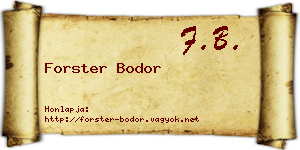Forster Bodor névjegykártya